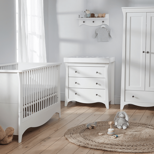 CuddleCo Clara 3 Piece Nursery Furniture Set White Baby Moon Baby Shop