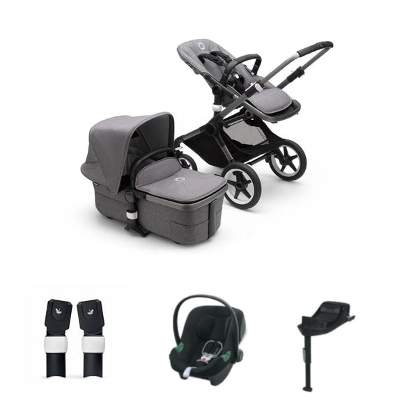 Bugaboo Fox 3 Graphite  / Grey Melange & Cybex Aton B2 Car Seat & Base