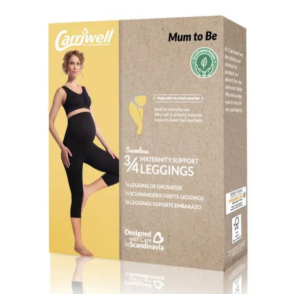 Carriwell 3/4 Length Maternity Support Leggings - Medium - Black