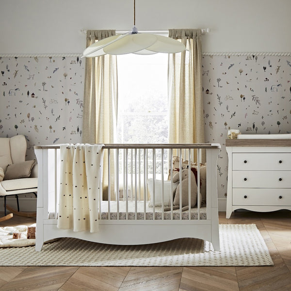 CuddleCo Clara 2 Piece Nursery Furniture Set - White & Ash