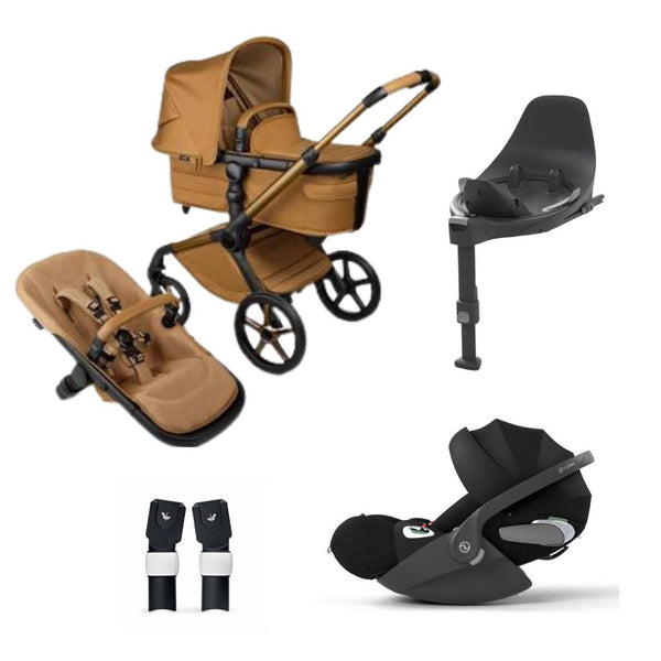 Bugaboo Fox 5 Noir Limited Edition  - Amber Glow & Cybex Cloud T & Base T