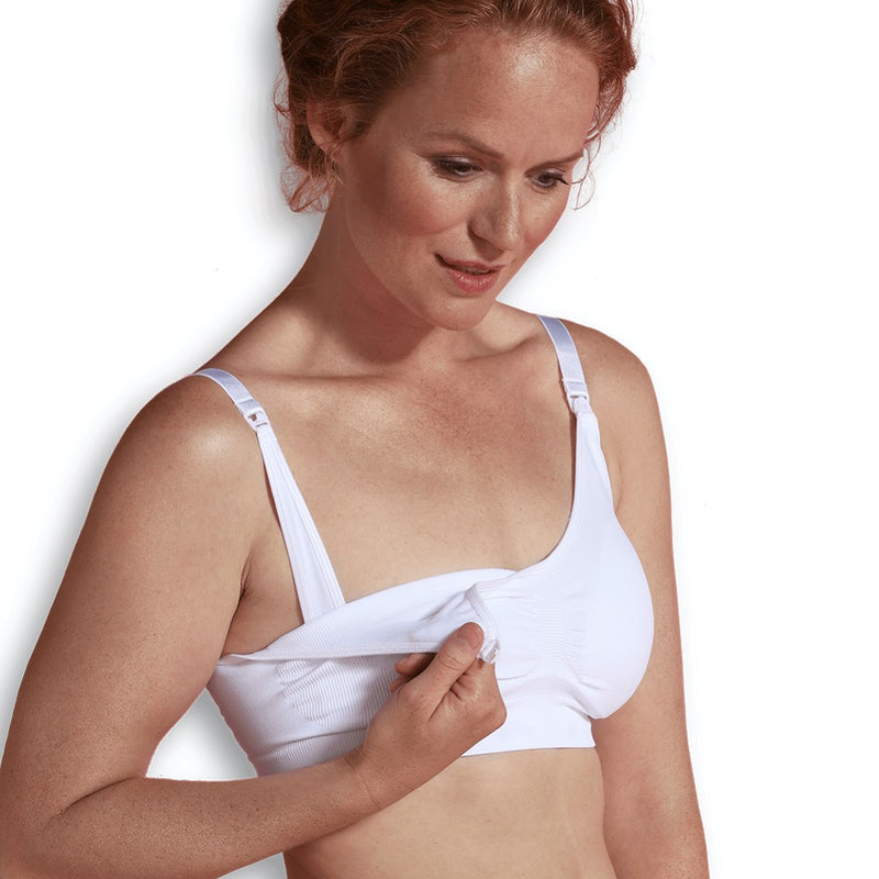 Carriwell White Seamless Drop Cup Maternity And Nursing Bra Large, Hospital Essentials, Expecting Mothers, Baby