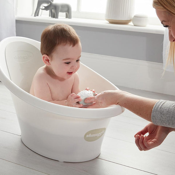 Shnuggle Bath White With Grey backrest