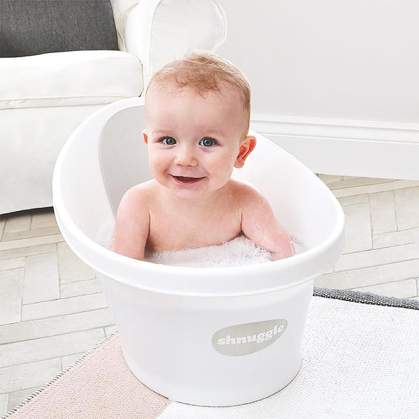 Shnuggle Bath White With Grey backrest